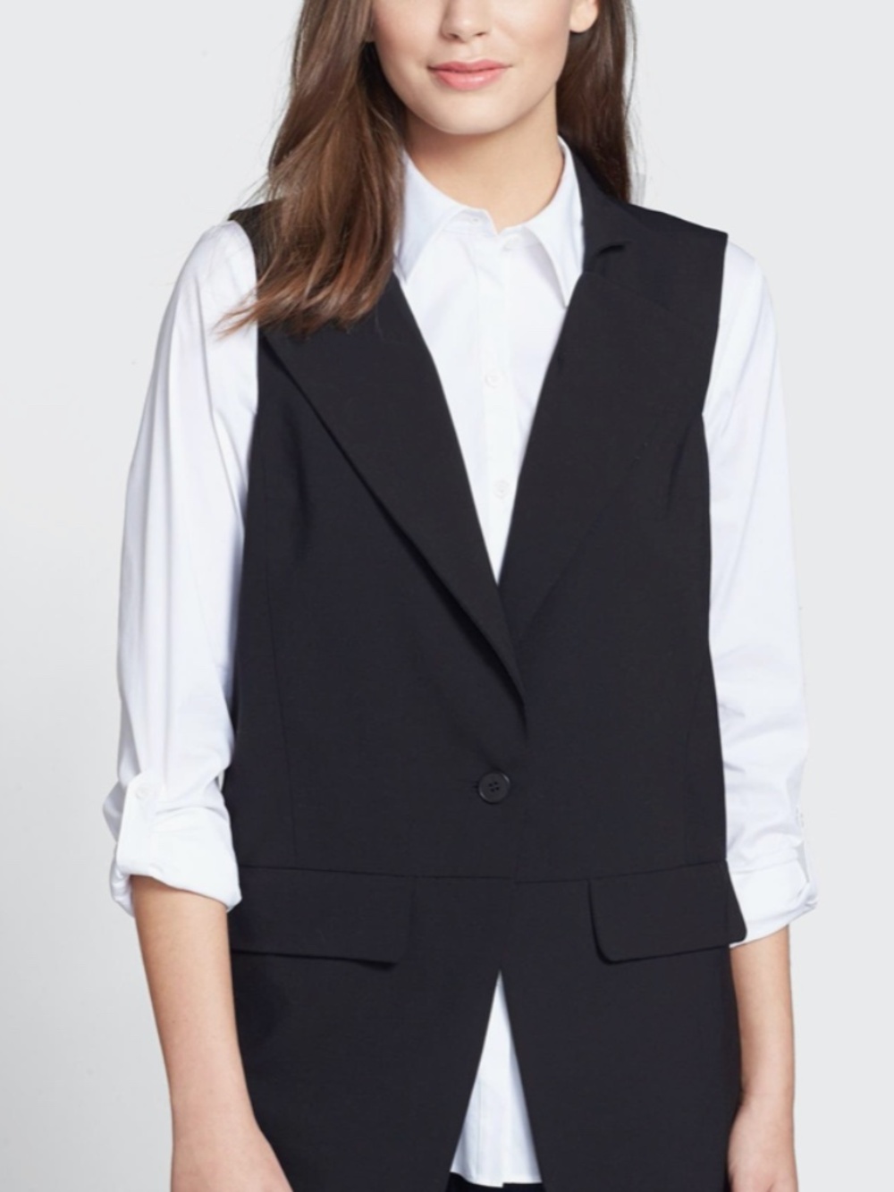 The Fischer Project (Eileen Fischer) Tailored Single Button Vest